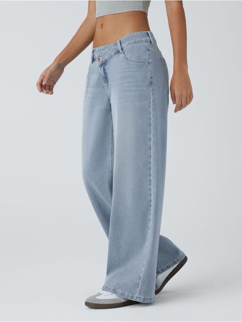 Halara Flex™ Asymmetric Low Rise Baggy Wide Leg Casual Jeans M Medium NWT - Picture 2 of 15